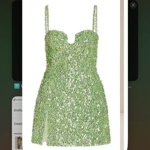 Des Phemmes Embroidered Fringe Satin Mini Dress